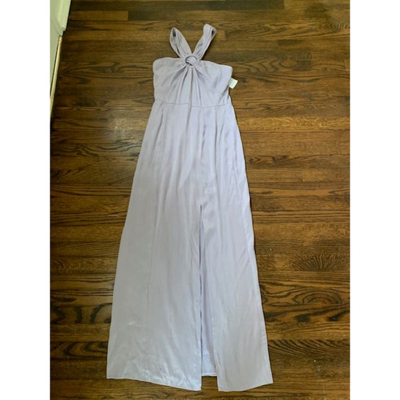 Topshop Maxi Dress Womens 4 Lilac Purple Halter Neck Wedding Guest Flirty NWT - Picture 3 of 7